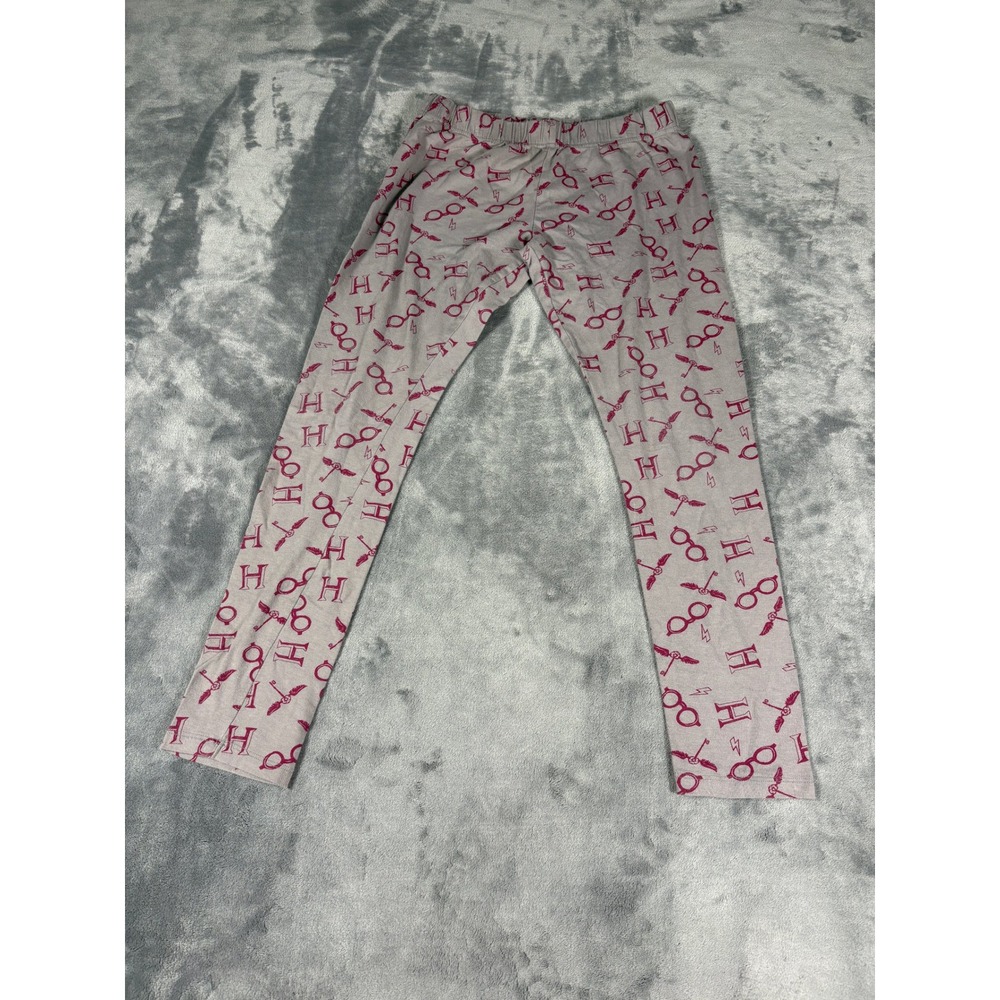 Harry Potter Unisex Pajama Pants Waist 24 Inseam 28.5 Grey Burgundy Icon Print